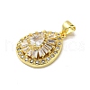 Brass Micro Pave Cubic Zirconia Pendants FIND-Z023-17G-2