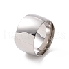 201 Stainless Steel Wide Plain Band Ring for Women RJEW-I089-35P-1