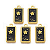 Rack Plating Golden Alloy Enamel Pendants ENAM-S122-50G-1