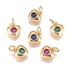 Brass Micro Pave Cubic Zirconia Charms ZIRC-G168-58G-1