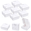 Marble Pattern Foldable Creative Kraft Paper Box CON-WH0077-13B-1