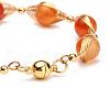 Natural Carnelian Beaded Bracelets for Men Women BJEW-TA00012-01-5