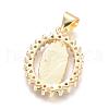 Brass Micro Pave Cubic Zirconia Pendants X-KK-I657-32G-A-3