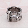 Roman Numerals 304 Stainless Steel & Crystal Rhinestone Finger Rings FS-WGD9A22-49-1