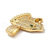 Brass Micro Pave Clear Cubic Zirconia Pendants KK-H433-36G-3