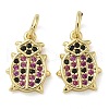 Rack Plating Brass Cubic Zirconia Pendants KK-K392-01G-1