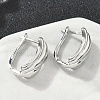 Rectangle Brass Hoop Earrings EJEW-D320-21P-3