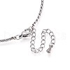 304 Stainless Steel Crystal Rhinestone Rectangle Link Chain Necklaces NJEW-T016-07S-5
