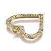 Brass Micro Pave Clear Cubic Zirconia Pendants ZIRC-A011-14G-3