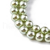 UV Plating Pearlized Glass Pearl Beads Strands GLAA-F128-01A-T21-3