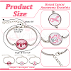  12Pcs 3 Colors Word HOPE Glass Link Bracelets BJEW-NB0001-12-2