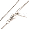 1mm Rack Plating Brass Box Chain Adjustable Slider Necklaces for Women Men MAK-L044-02P-2