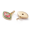 Brass Micro Pave Clear Cubic Zirconia Charms KK-C100-15G-C01-3
