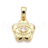Brass Micro Pave Cubic Zirconia Pendants KK-T070-45G-1