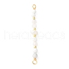 Faceted Round Natural Howlite & Rainbow Moonstone & Potato Natural Cultured Freshwater Pearl Beaded Connector Charms PALLOY-JF03531-04-1