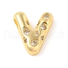 Brass Micro Pave Clear Cubic Zirconia Pendant KK-Z046-01G-V-1