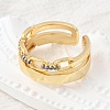 Brass Micro Pave Cubic Zirconia Cuff Rings RJEW-D313-13PG-3