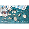 Cheriswelry 32Pcs 8 Style 201 Stainless Steel Stamping Blank Tag Pendants STAS-CW0001-10-20