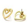 Ion Plating(IP) 304 Stainless Steel Heart Stud Earrings EJEW-C118-03A-2