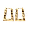 Ion Plating(IP) 304 Stainless Steel Trapezoid Hoop Earrings for Women EJEW-K243-08G-1