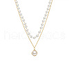 Alloy & Plastic Imitation Pearl Double Layer Necklaces WG1127D-01-4