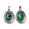 Synthetic Malachite Locket Pendants G-C104-04D-P-1