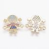 Brass Micro Pave Cubic Zirconia Links ZIRC-G111-17G-2
