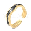 Ion Plating(IP) 304 Stainless Steel Enamel Cuff Finger Rings RJEW-L107-052G-02-1