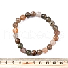 Natural Rutilated Quartz Round Beaded Stretch Bracelets for Men Women BJEW-G743-01E-5