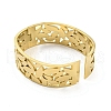 304 Stainless Steel Pave Crystal Rhinestone Hollow Out Leaf Hinged Bangles for Women BJEW-D044-03B-G-3