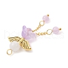 8Pcs 8 Colors Natural Dyed Malaysia Jade & Glass Beaded Angel Pendants PALLOY-JF03986-5