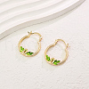 Fashionable Brass Ring with Leaf Hoop Earrings II4943-2