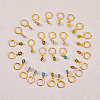 28Pcs 7 Colors Brass Enamel Dangle Leverback Earrings EJEW-AB00029-3