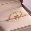 Brass Micro Pave Cubic Zirconia Finger Rings for Women SB7681-3-1