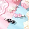 3Pcs 3 Colors Flower Alloy & Plastic Alligator Hair Clips PHAR-JH00132-1