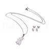 304 Stainless Steel Puppy Jewelry Sets SJEW-F208-06P-1