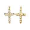 Rack Plating Brass Micro Pave Cubic Zirconia Pendants ZIRC-I061-05G-1