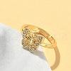 Brass Micro Pave Cubic Zirconia Adjustable Finger Rings for Women RJEW-A065-02G-3
