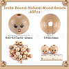 Gorgecraft 60Pcs Unfinished Natural Wood Beads WOOD-GF0002-21B-2