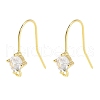 Brass Micro Pave Cubic Zirconia Earrings Findings EJEW-B063-05G-06-1