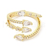Brass Micro Pave Cubic Zirconia Cuff Rings RJEW-I103-100G-2