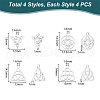 Unicraftale 16Pcs 4 Styles 316 Surgical Stainless Steel Charms STAS-UN0058-25-3