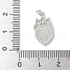 Brass Pave Natural White Shell Pendants KK-S522-18P-3