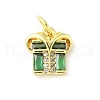 Brass Micro Pave Cubic Zirconia Pendants KK-Z101-02G-01-1