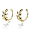 Brass Micro Pave Cubic Zirconia Cuff Earrings EJEW-S201-235B-G-NR-1