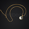 Stainless Steel Enamel Yin Yang Pendant Necklaces for Women VV9279-1-1