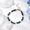 Natural Malachite Chip Beaded Bracelets for Women BJEW-JB11742-10-1