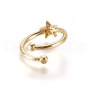 Adjustable Brass Micro Pave Cubic Zirconia Finger Rings RJEW-L086-02G-4