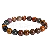 Natural Green Ocean Agate Round Stretch Bracelets for Women PW-WG91270-03-5