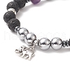 Chakra Theme Gemstone & Synthetic Hematite Beaded Stretch Bracelets for Women BJEW-JB09278-5